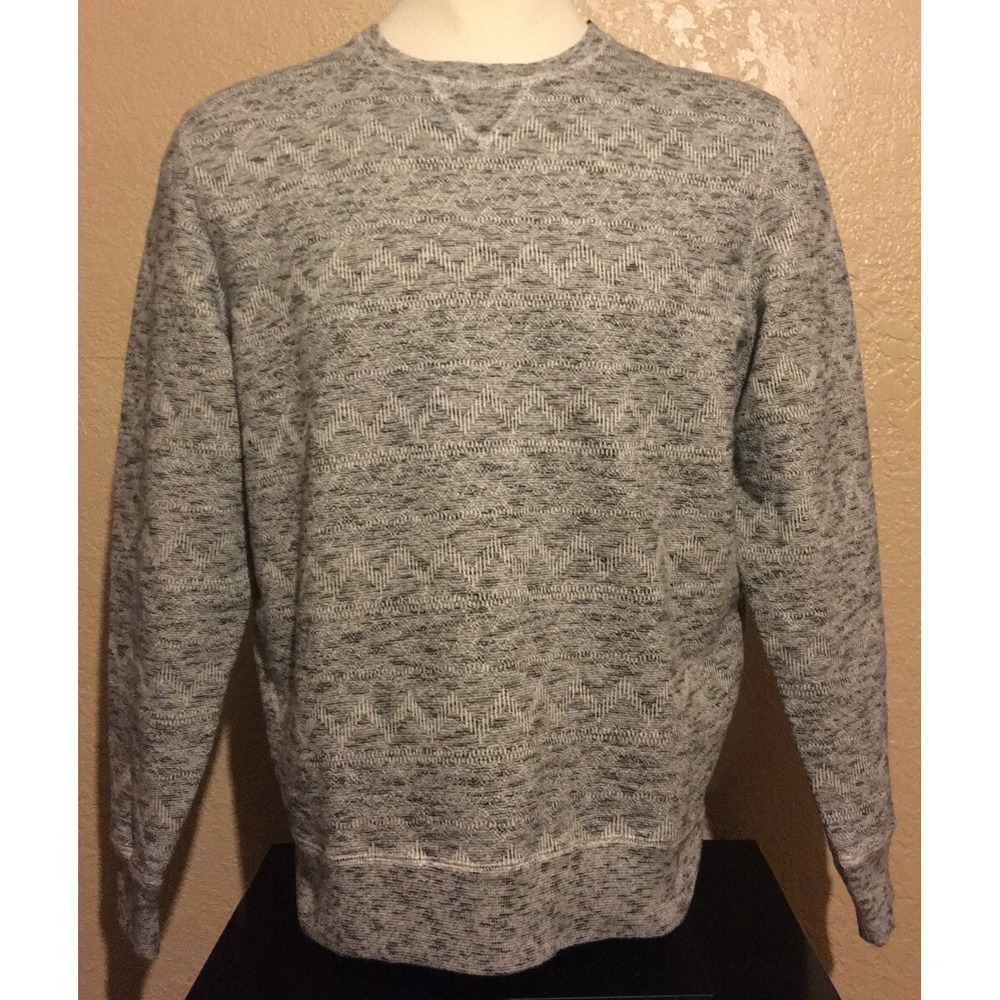 NEW Levi's Made & Crafted Mens Size Medium Gray Geometric Crew Neck Sweatshirt M
